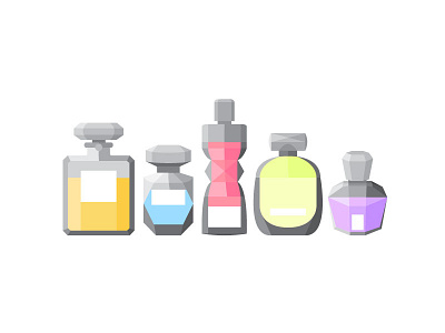 Perfume Bottles bottle colors graphic grid icon illustration isometric logo perfume shape