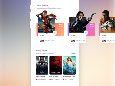 Movie Discovery app app design card discovery events listing movies popular sketch ui ux