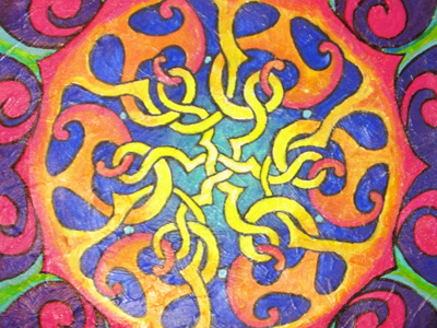 Purple Psychedelic Interlace Painting