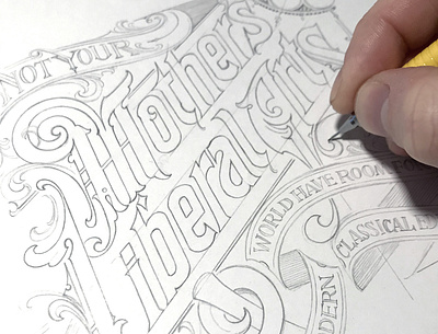 Editorial process hand lettering pencil schmetzer sketch title typography