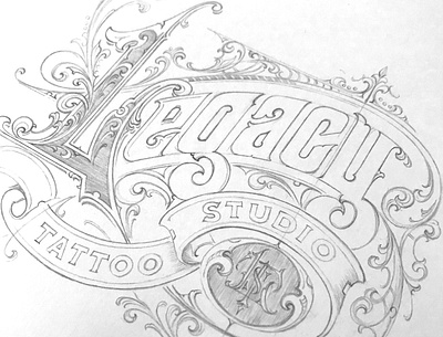 Legacy sketch hand lettering logotype pencil schmetzer typography