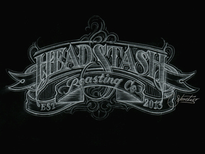 Headstash Roasting Co co drawn hand headstash letters logotype pencil roasting schmetzer sketch typography