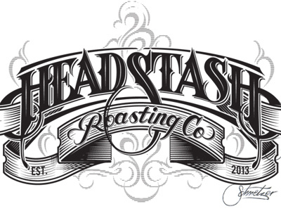 Headstash vector co headstash letters logotype roasting schmetzer smoke typography vector