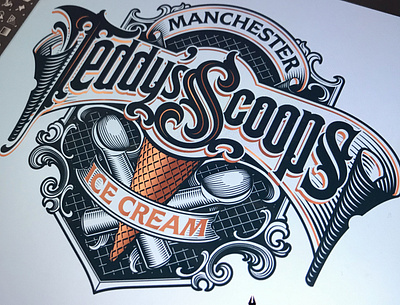 Teddy's Scoops icecream lettering logotype schmetzer