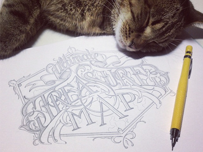 Treasure cat colleague pencil schmetzer sketch sleeping treasure