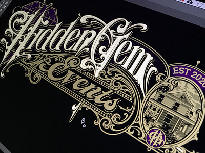 Hidden Gem - vector hand lettering logotype schmetzer typography vector