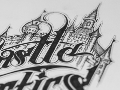 Castle castle lettering letters pen schmetzer sketch typography