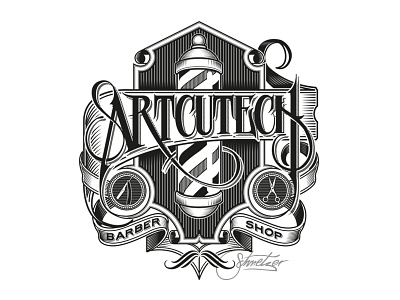 Artcutech Vector artcutech barber logotype schmetzer shop vector