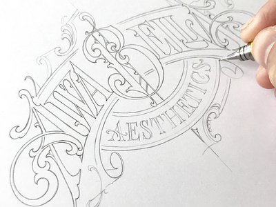 "Awa Bella" - sketch hand lettering logotype schmetzer sketch typography