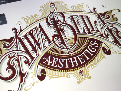 "Awa Bella" - progress hand lettering logotype schmetzer typography vector