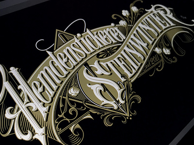 Hemdenstickerei Steinwinter hand lettering logotype schmetzer typography vector
