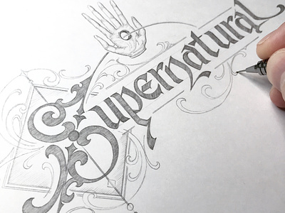 Supernatural hand lettering logotype schmetzer sketch supernatural