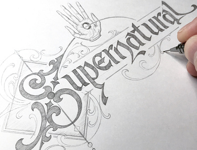 Supernatural hand lettering logotype schmetzer sketch supernatural