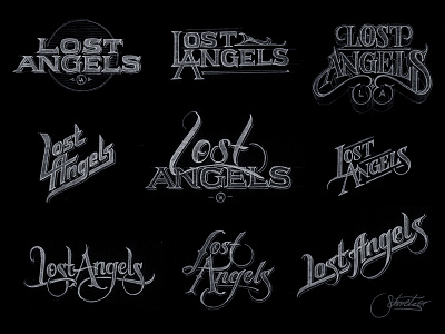Lost Angels draft exploration hand lettering schmetzer title