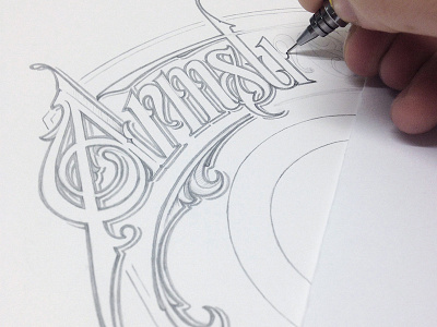 Armstrong drawn hand lettering pencil schmetzer sketch typography