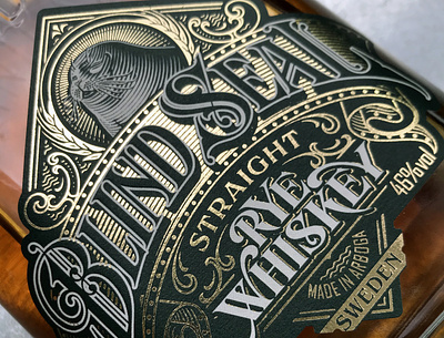 Blind Seal Whiskey blindseal design illustration label lettering packaging print schmetzer whiskey