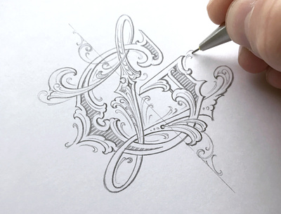 "GL" monogram handlettering lettering monogram pencilsketch sketch