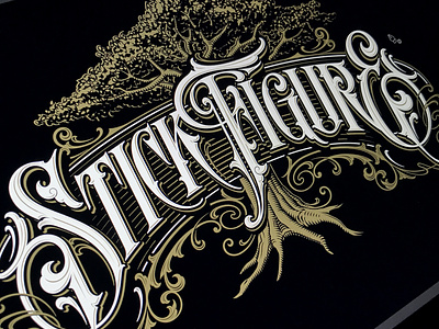 Stick Figure - vector hand illustration lettering logotype stick figure vector