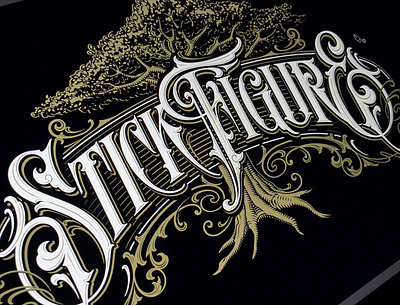 Stick Figure - vector hand illustration lettering logotype stick figure vector