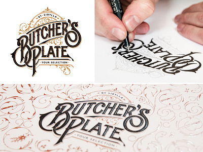 Butcher's Plate butchers design drawn hand logotype pattern plate schmetzer sibylla