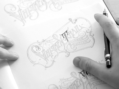 TWT process hand lettering logotype schmetzer the trail whiskey