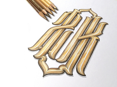 20k monogram 20k drawn gold hand lettering monogram schmetzer type