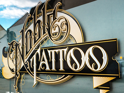 Noble design handlettering logotype noble schmetzer studio tattoo type