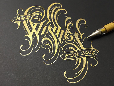 Best Wishes doodle hand lettering schmetzer