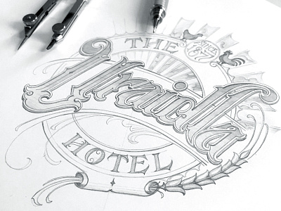 Uraidla process hand hotel lettering logotype pencil process schmetzer sketch the uraidla