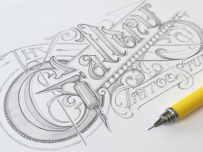 Thy Gallery gallery hand lettering logotype pencil schmelzer sketch