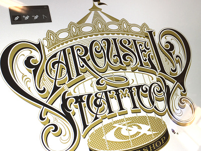 Carousel Tattoo carousel hand lettering logotype schmetzer studio tattoo typography