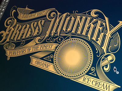 Brass Monkey development bass cream hand ice lettering monkey process schmetzer typography vector