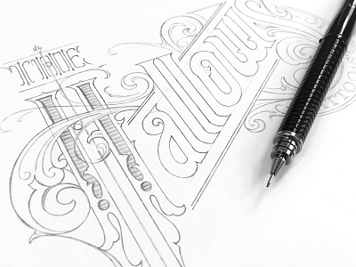 The Hallows wip hallows hand lettering schmetzer sketch the typography