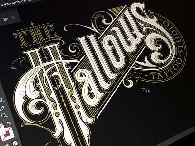 Hallows wip 2 hallows hand lettering logotype schmetzer sketch tattoo the typography