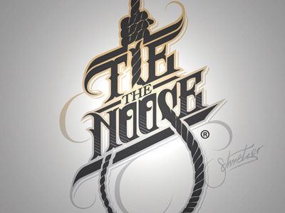Tie The Noose custom design hand drawn letters logo logotype martin no fonts noose schmetzer swirls the tie typography
