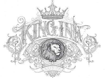 King Ink crown hand ink king lettering lion pencil schmetzer sketch