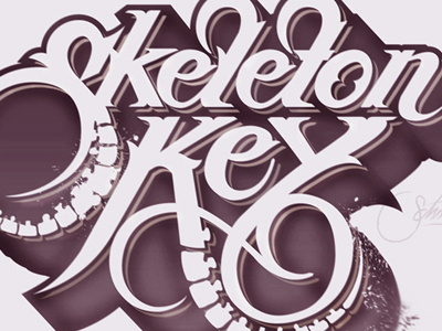 Skeleton Key design hand drawn key letters logo logotype schmetzer skeleton typography