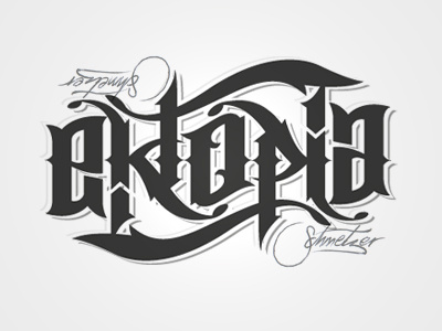 Ektopia ambigram ambigram blogg design ektopia hand drawn rotational schmetzer symmetri typography