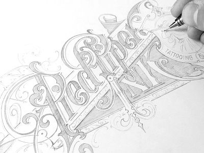 Pied Piper sketch hand lettering logotype schmetzer sketch studio tattoo