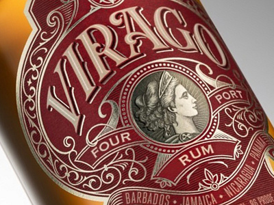 Virago labeldesign packaging rum schmetzer spirit typography