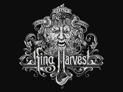 King Harvest illu drawn hand harvest illustration king lettering schmetzer