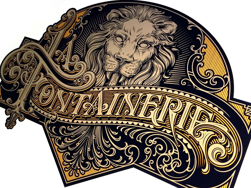 La Fontainerie vector sign signage vector typography logotype lettering hand schmetzer