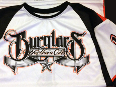 Burglars Shirt drawn hand schmetzer scroll shirt softball team typography