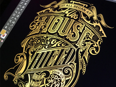 House of Shields - vector hand house of shields lettering poster schmetzer typography vector
