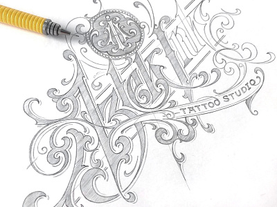 Aztek Ink hand lettering schmetzer sketch tattoo typography