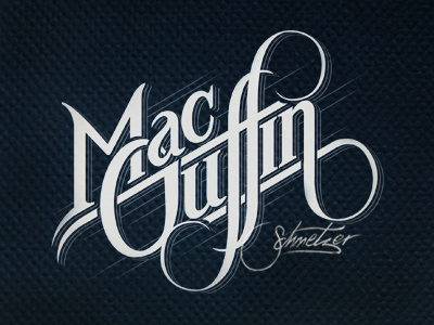 Mac Guffin custom drawn guffin hand letters logo logotype mac music no fonts schmetzer typography