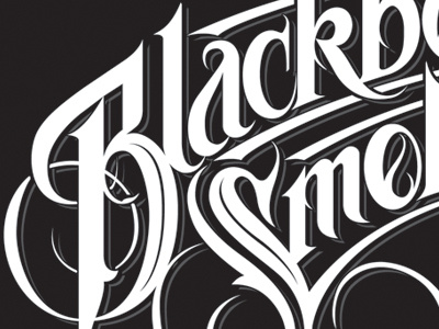 BBS band blackberry lettering rock schmetzer smoke southern typography