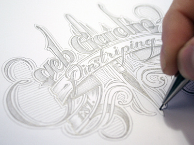 Seb drawn hand logotype pinstripe schmetzer sketch typography