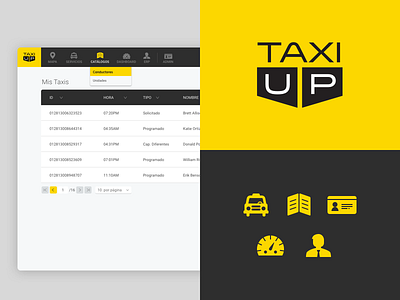 Taxi UP web client icons logo product ui ux webdesign