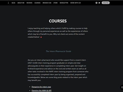 Courses Page